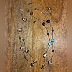 Premier Designs Signed Long Crystal Necklace | 24” + 4” Extender | Y2K